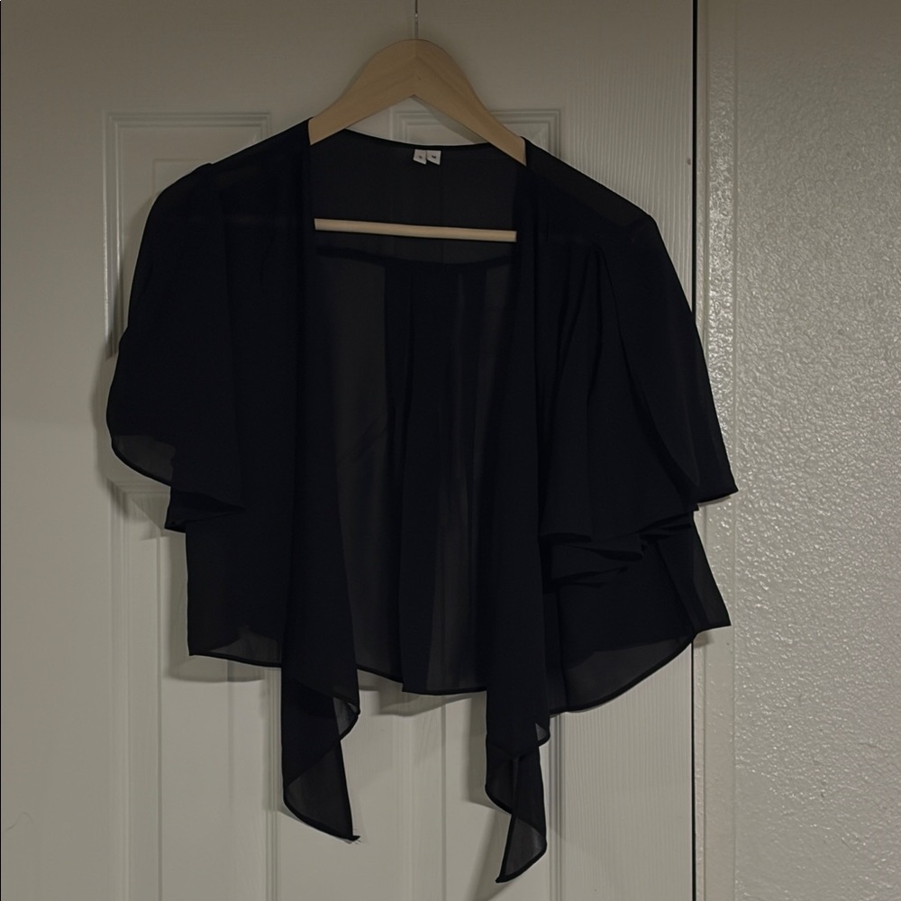 Chic Black Sheer Layering Cardigan